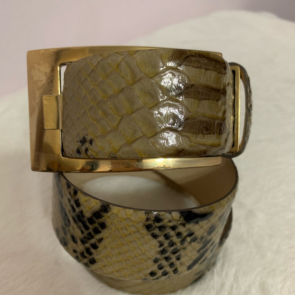 Tarnish snakeskin print leather belt Size Medium